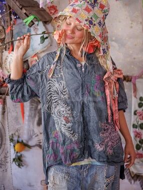 🐅NWT MAGNOLIA PEARL BIRCH PATCHWORK ADISON WORKSHIRT🐅